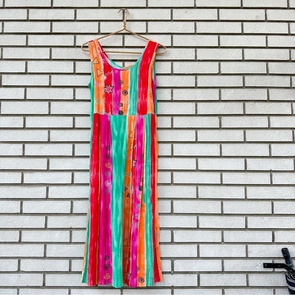 Jams World Sleeveless Scoop Neck Midi Dress Vintage Hawaii - Picture 1 of 12